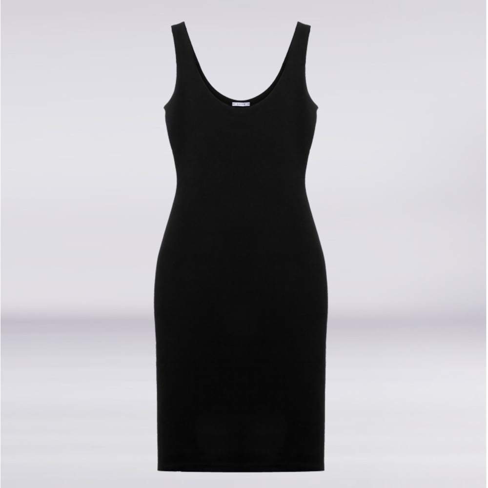 NWT SHEER Sculpting Midi Dress in Black